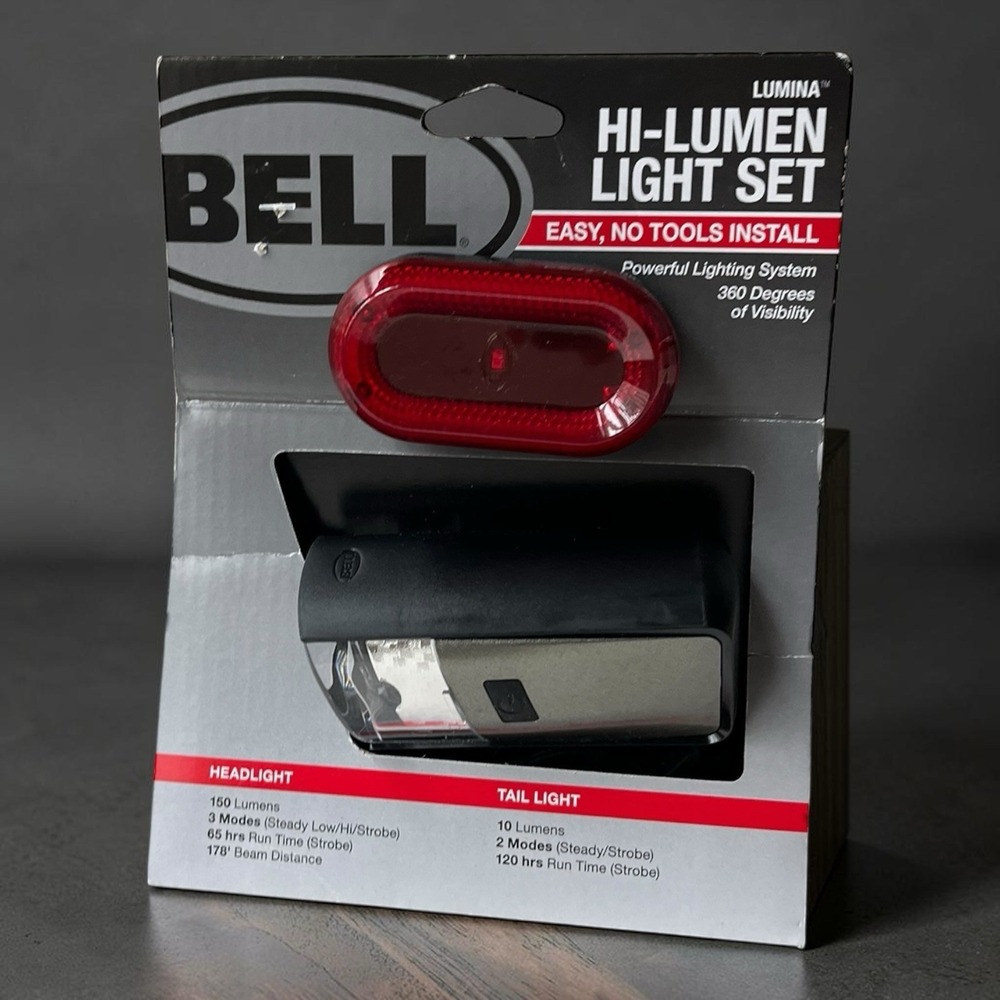 Bell Lumina HI Lumen Bike Bicycle Battery Light Set 150 Lumens Head Tail Light